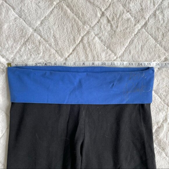 Victoria's Secret PINK | Foldover Blue Band "LOVE PINK" Capris | Size Medium - Picture 10 of 14